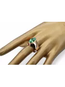 Ring vintage štýl Emaragd originálny vintage 14k s ružovým zlatom VRC077r